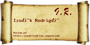 Izsák Rodrigó névjegykártya
